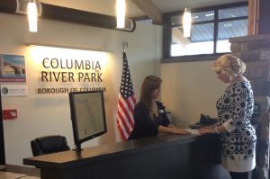 Visitor desk at Columbia Crossing