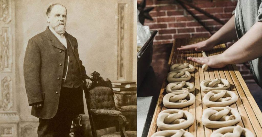 Twisting Pretzels at Bakery